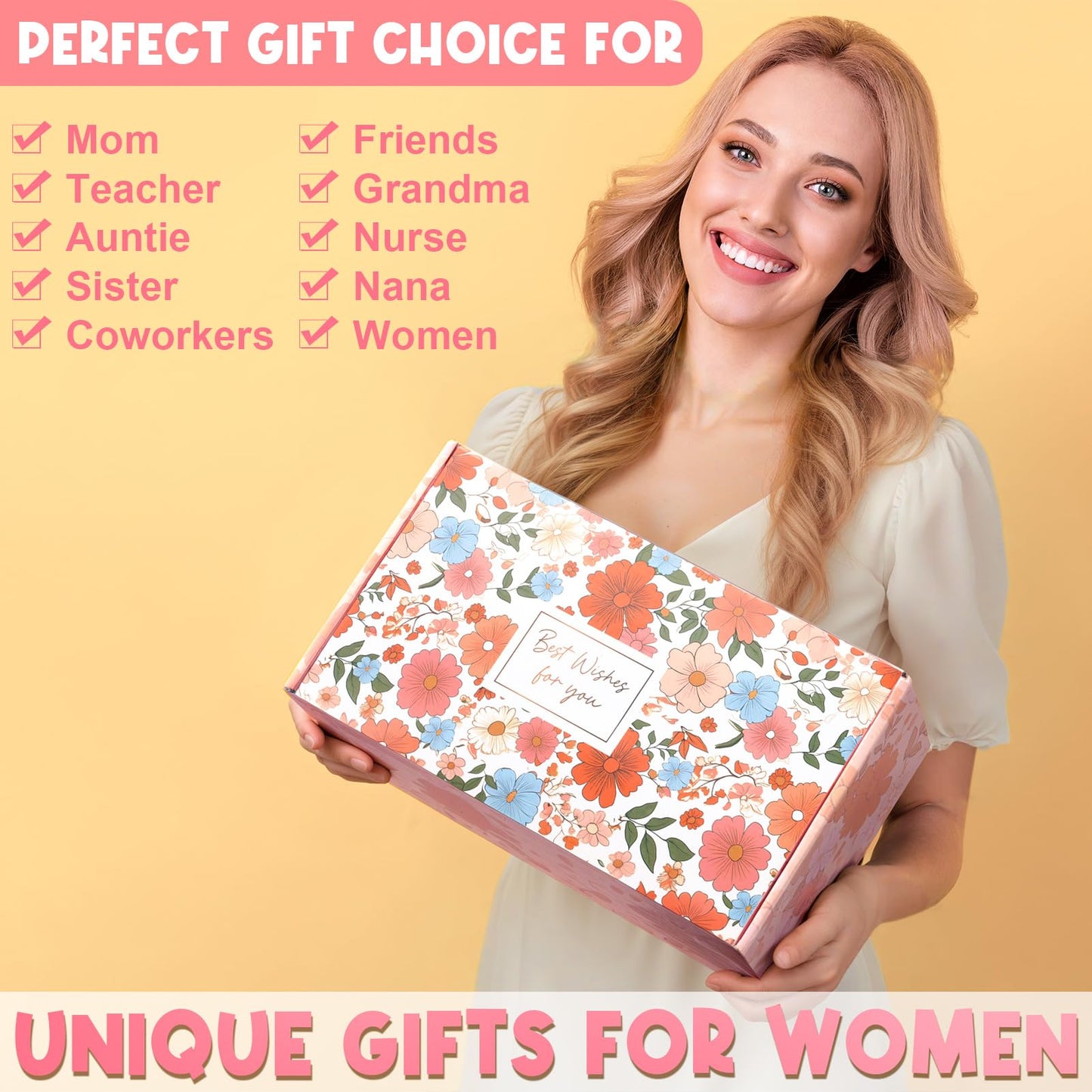 Gifts for Mom Mothers Day Gifts from Daughter Son Kids, Best Mom Gift Unique Birthday Gift Basket for Mother Women Mother-in-Law Wife Gift from Husband Care Package w/Canvas Tote Bag 40 OZ Tumbler