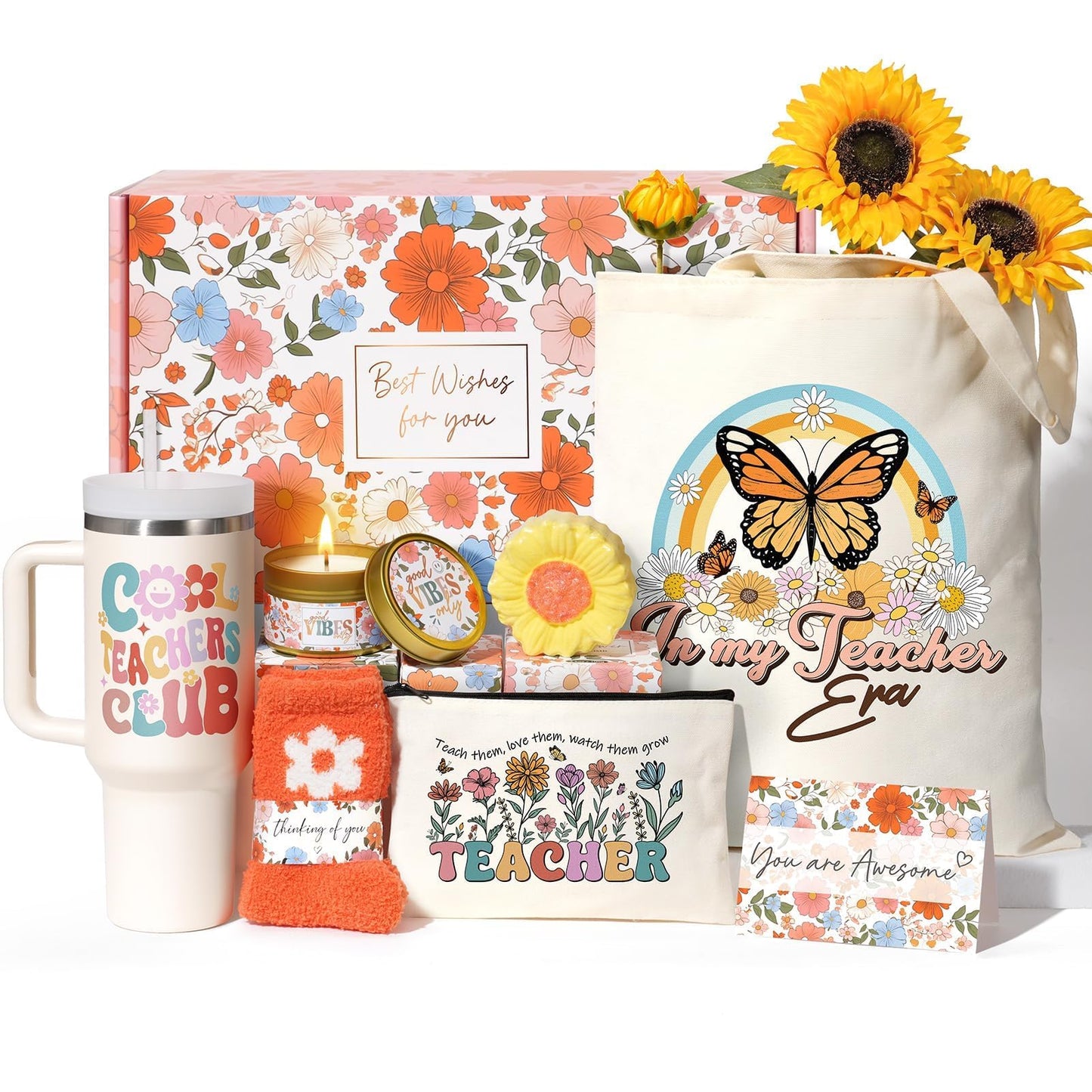 Gifts for Mom Mothers Day Gifts from Daughter Son Kids, Best Mom Gift Unique Birthday Gift Basket for Mother Women Mother-in-Law Wife Gift from Husband Care Package w/Canvas Tote Bag 40 OZ Tumbler
